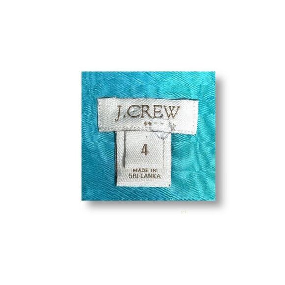 J.Crew 4 Aqua Blue Sleeveless Ruched Sheath Lined Mini Dress Pockets Career - Picture 7 of 9